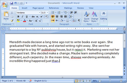 MS Word Screenshot